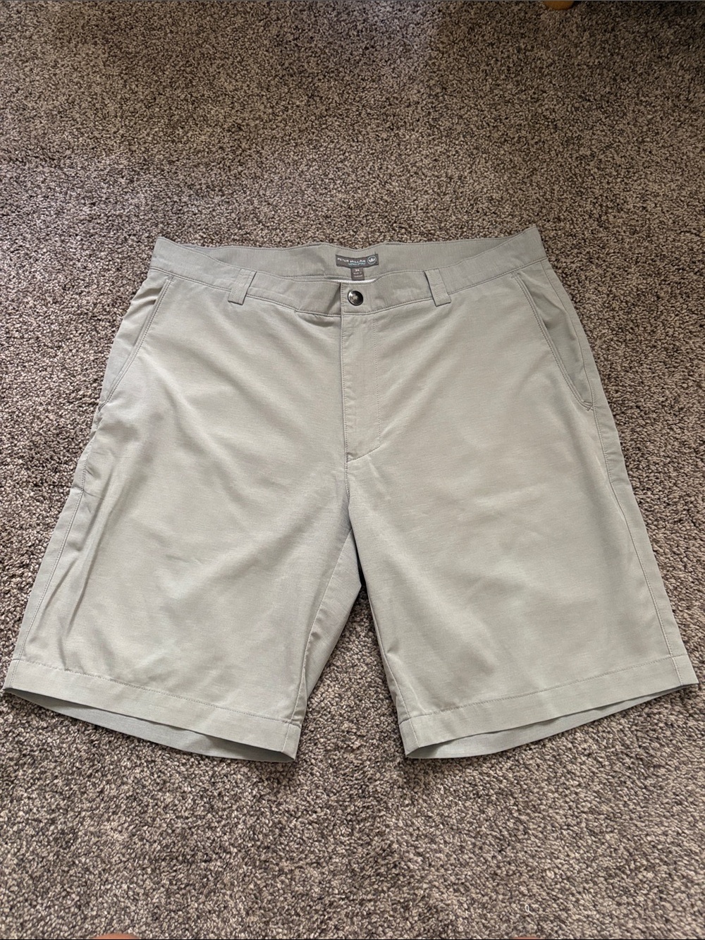 Peter Millar Light Gray Flat-Front Men's Golf Shorts